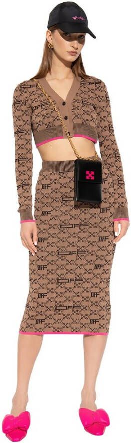 Off-White Intarsia kokerrok Bruin - Foto 6