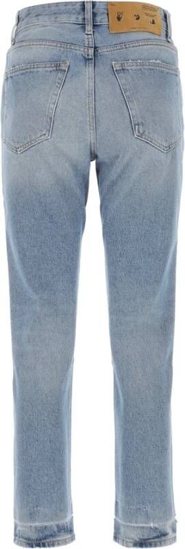Off White Slimfit-jeans Blauw Dames