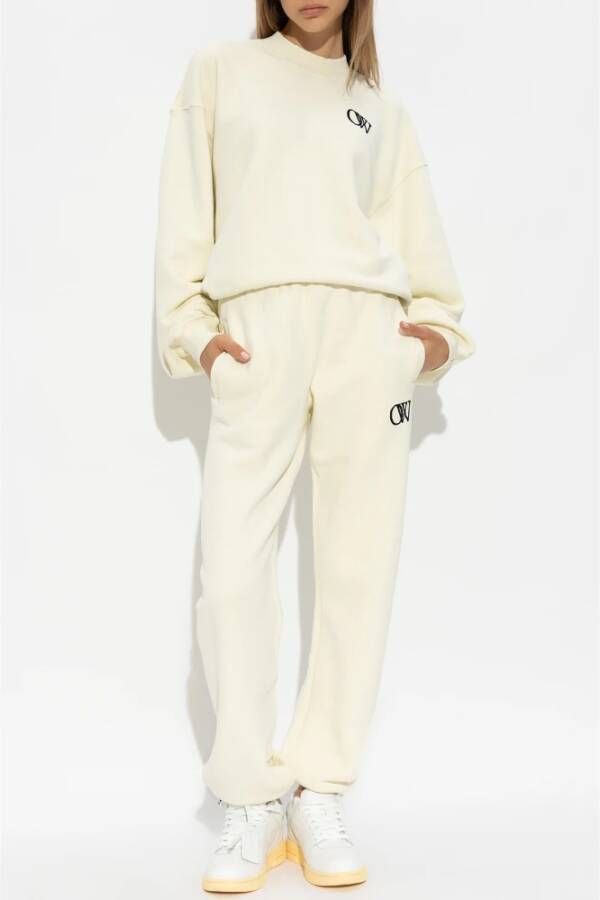 Off White Sweatpants with logo Beige Dames