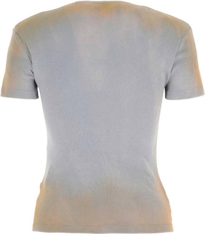 Off White Multicolor stretch katoen T-shirt Grijs Dames