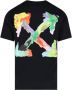 Off White Zwart Slim Fit T-shirt met Pijlen Black Heren - Thumbnail 2