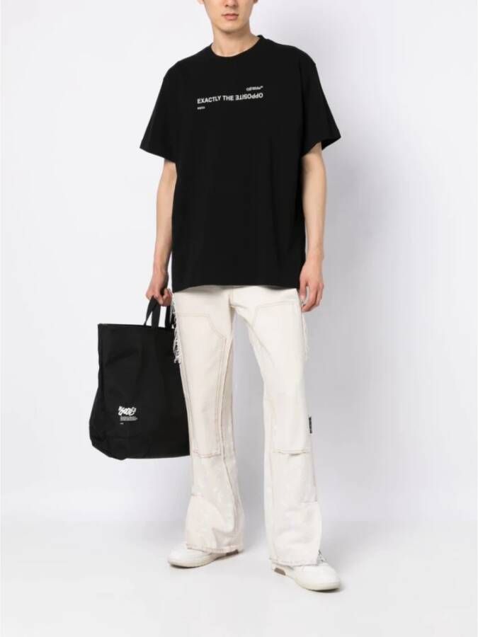 Off-White T-shirt met tekst Zwart - Foto 2