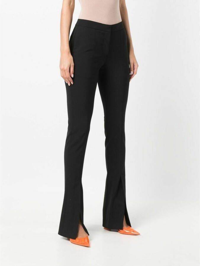 Off White Black Stretch Polyester Blend Pant Zwart Dames