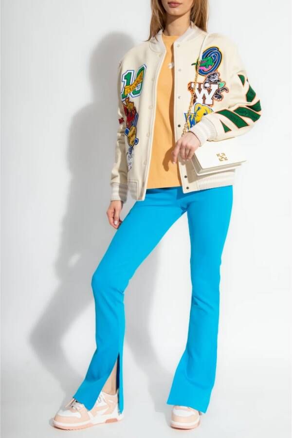 Off-White Legging met zijsplit Blauw - Foto 5