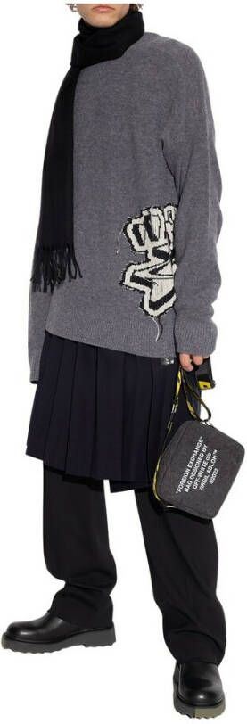 Off-White Grofgebreide trui Grijs - Foto 6