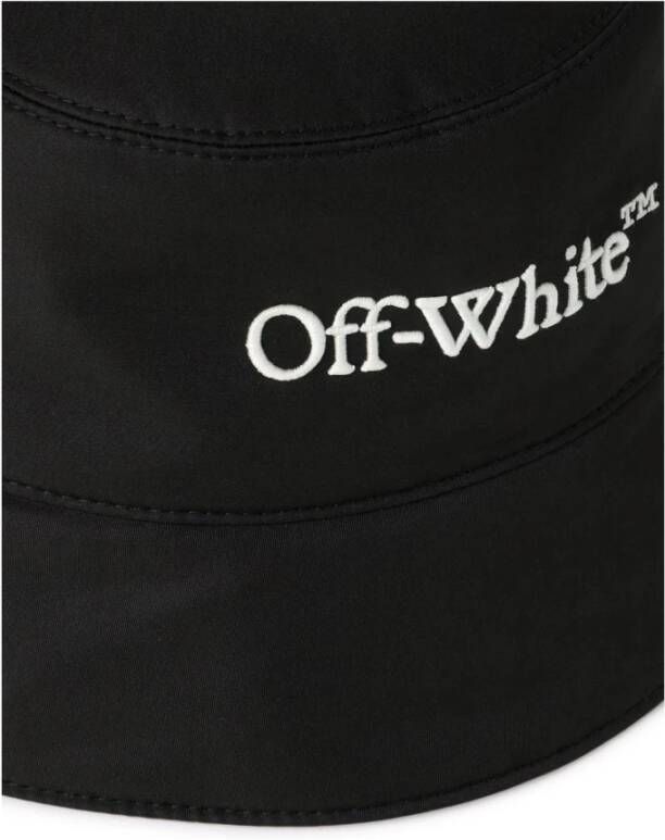 Off White Zwarte boekachtige geborduurde logo emmerhoed Zwart Heren