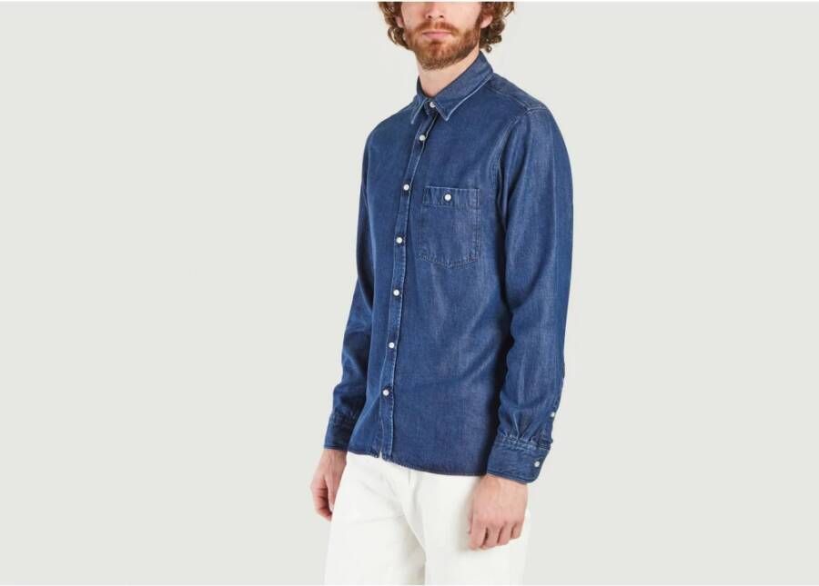 Officine Générale Casual Shirts Blauw Heren
