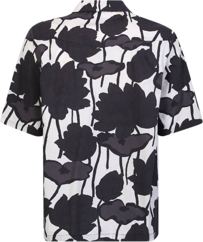 Officine Générale Zwarte Bloemenprint Shirt voor Heren Zwart Heren