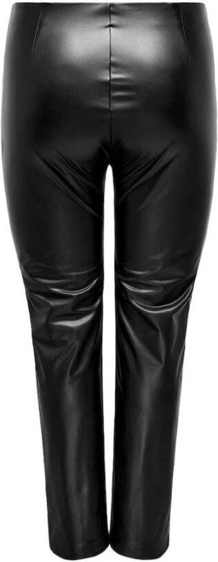 Only Carmakoma Leather Trousers Zwart Dames