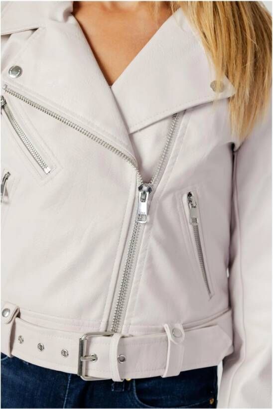 Only Dames Witte Blazer met Rits White Dames