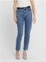Only Korte straight fit jeans met labelpatch - Thumbnail 6