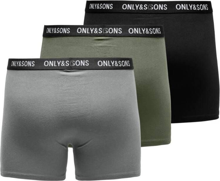 Only & Sons Set van 3 boxers Fitz Solid Meerkleurig Heren