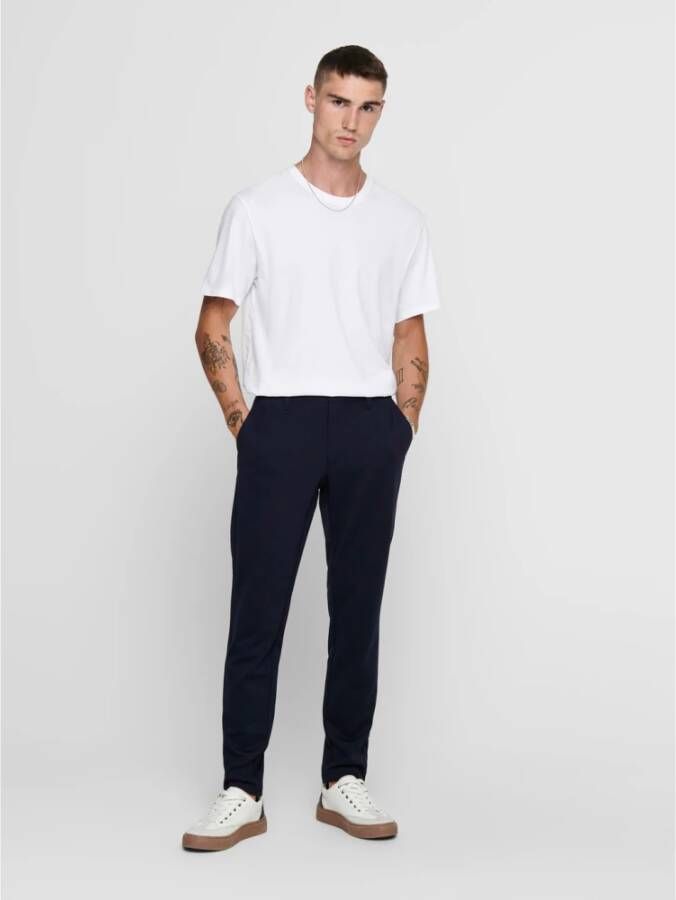 Only & Sons Trousers Blauw Heren