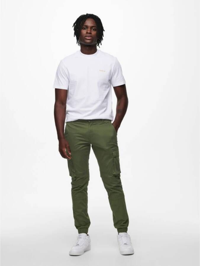 Only & Sons Trousers Groen Heren