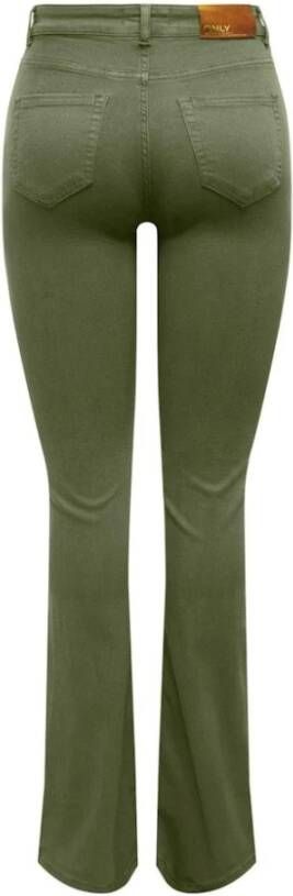 Only Flared Mid-rise Broek in Kalamata Groen Dames