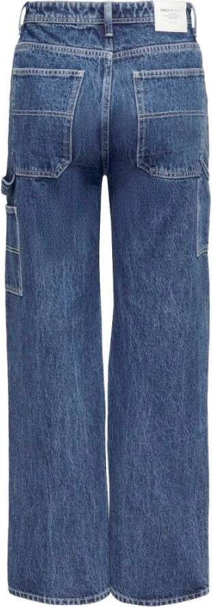 Only Hoge Taille Carpenter Jeans Blauw Dames