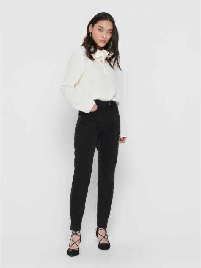 Only Leather Trousers Zwart Dames