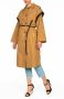 OOF Wear Lange Tabak Trench met Zwarte Nep Leer Details Brown Dames - Thumbnail 3