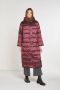 OOF Wear Oversized Gewatteerde Lange Jas in Bordeaux Red Dames - Thumbnail 2