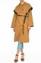 OOF Wear Lange Tabak Trench met Zwarte Nep Leer Details Brown Dames - Thumbnail 2