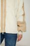 OOF Wear Korte witte jas met satijnen nylon details Beige Dames - Thumbnail 3