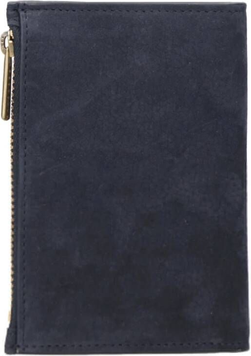 Orciani Blauwe Portemonnee met RFID-bescherming en Gouden Messing Afwerking Blauw Dames