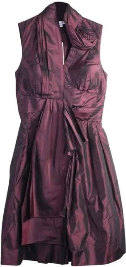 Oscar De La Renta Pre-owned Silk dresses Paars Dames