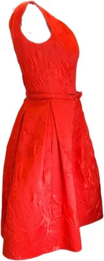 Oscar De La Renta Pre-owned Silk dresses Rood Dames