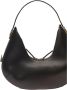 Osoi Zwarte Leren Hobo Tas met Verstelbaar Handvat Black Dames - Thumbnail 2
