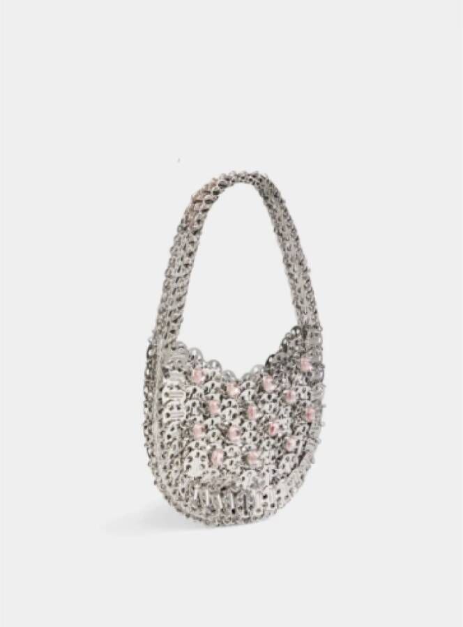 Paco Rabanne Luxe Handtas met Lichtroze Strass en Metalen Oogjes Grijs Dames