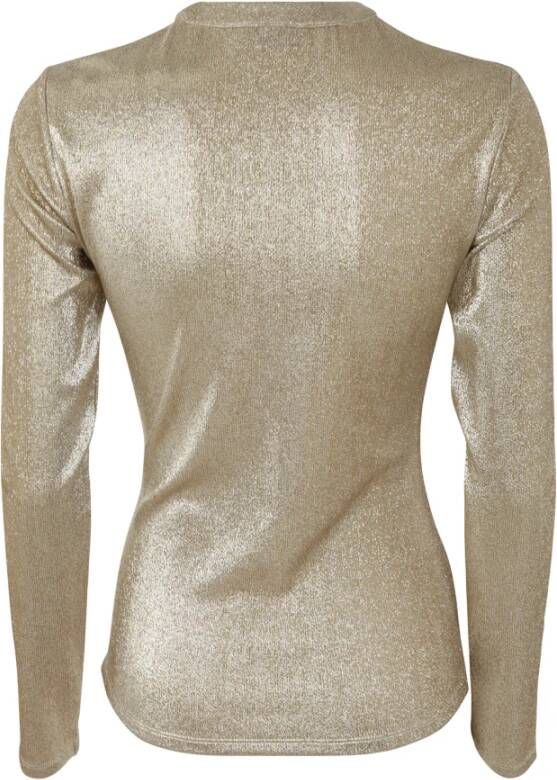 Paco Rabanne Zilver Goud Crew Neck Sweater Geel Dames