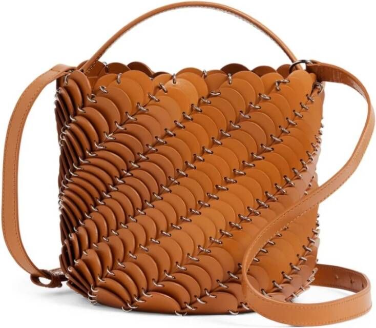 Paco Rabanne Medium Cognac Clutch Brown Dames