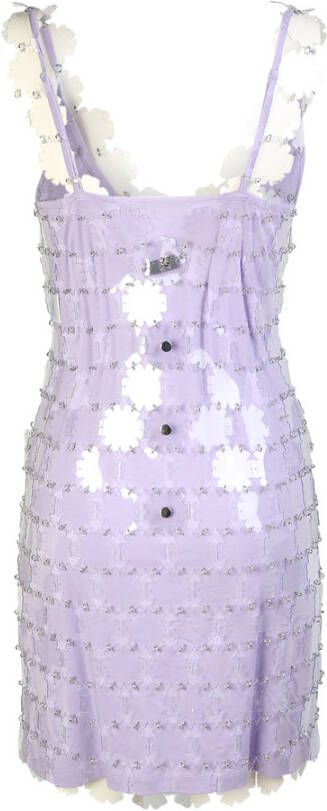 Paco Rabanne Gedurfde Kleur Statement Mini Jurk Paars Dames