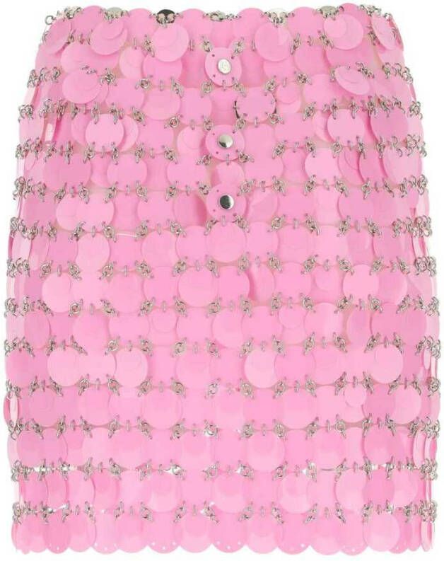 Paco Rabanne Maxi Sequins Mini Rok Roze Dames