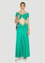 Paco Rabanne Stretch Jersey V-Taille Rok Groen Dames - Thumbnail 2