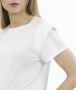 Paige Korte Mouw Cropped T-shirt met Schouderdetail White Dames - Thumbnail 2