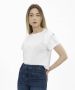 Paige Korte Mouw Cropped T-shirt met Schouderdetail White Dames - Thumbnail 4