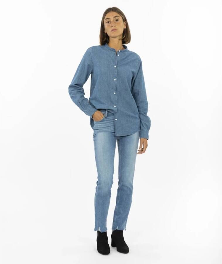 Paige Slim-fit Jeans Blauw Dames