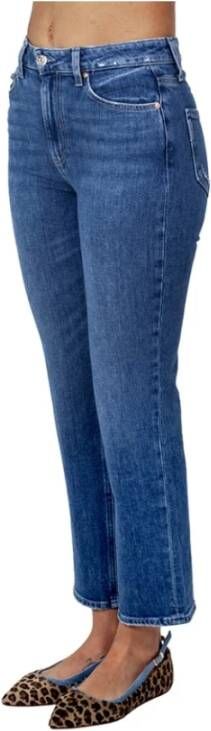 Paige Straight Jeans Blauw Dames