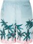 Palm Angels Zwembroek met palmprint Blauw - Thumbnail 5