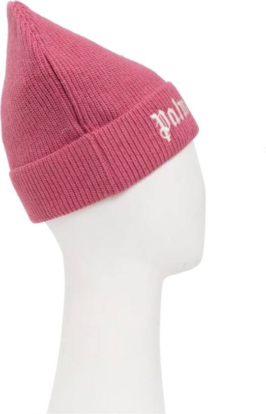 Palm Angels Kids Ribgebreide muts Roze - Foto 4