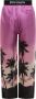 Palm Angels Paarse Broek met Wijde Pijpen en Palmprint Purple Dames - Thumbnail 4