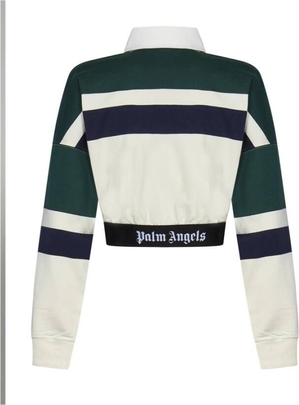 Palm Angels Gestreept katoenen T-shirt met logo Multicolor Dames