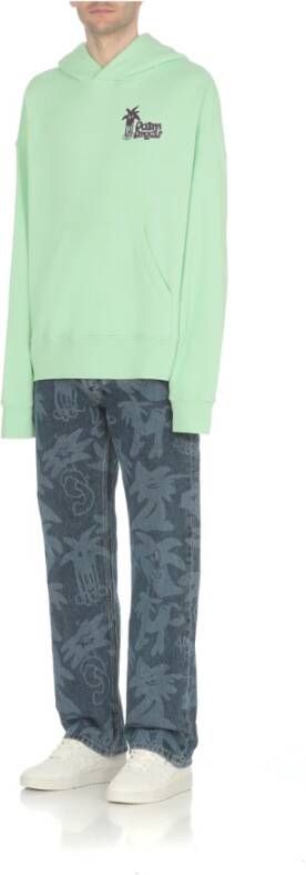 Palm Angels Groene Katoenen Hoodie voor Heren Groen Heren