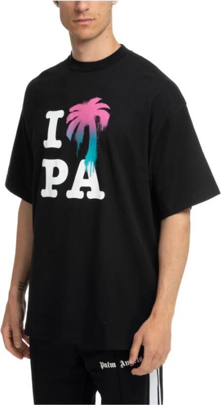 Palm Angels I Love PA T-shirt Zwart Heren