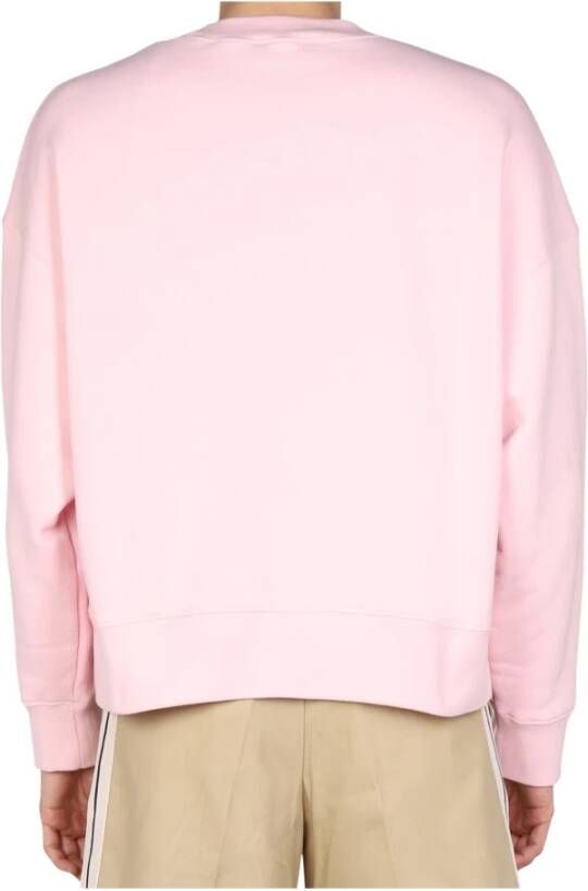 Palm Angels Logo Sweatshirt met Geborduurd Detail Pink Heren
