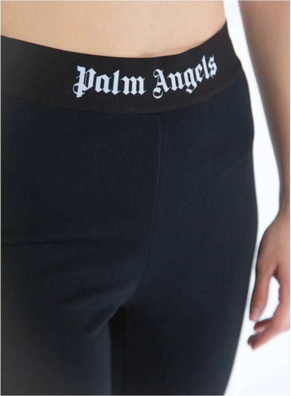 Palm Angels Logo Tape Flare Broek Black Dames