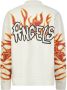 Palm Angels Witte Logo Sweatshirt met Graffiti Vlammen White Heren - Thumbnail 9
