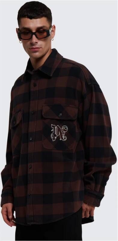 Palm Angels Monogram Check Katoenen Overhemd met Voorsluiting