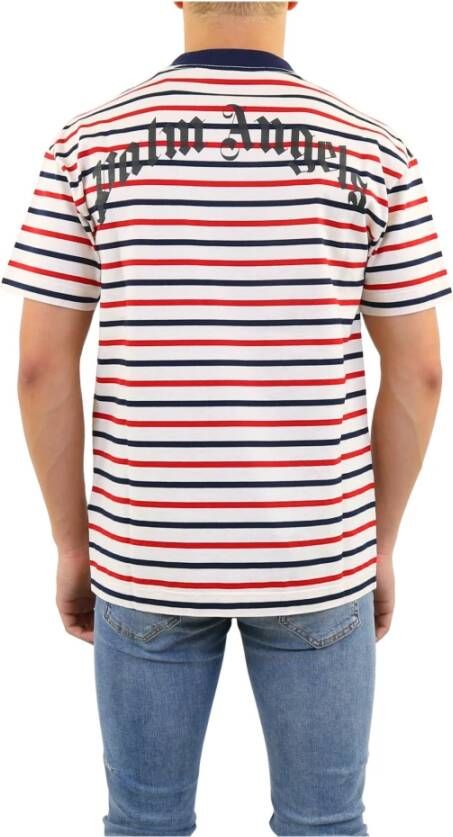 Palm Angels Gestreept T-shirt Rood - Foto 7